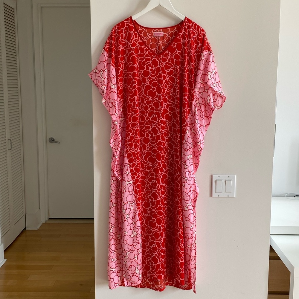 New!!! Kate Spade Red and Pink Maxi kaftan Dress